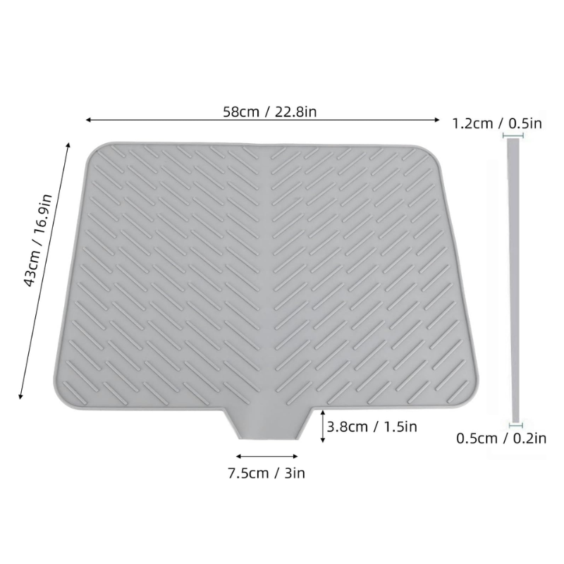 Värme- & Ytskyddande Silikon Diskmatta med Snabbavrinning