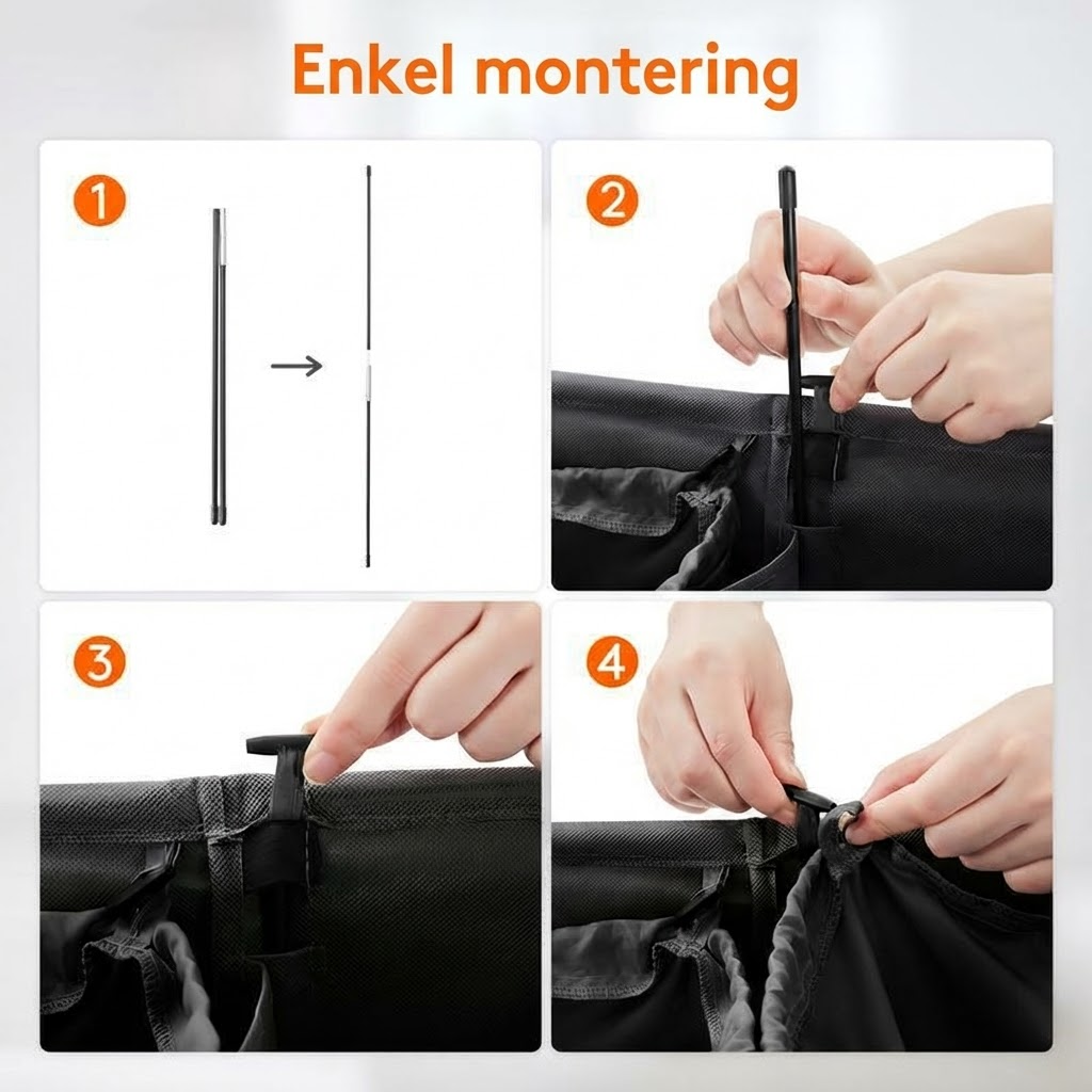 ScandiLife DuoSort™ Tvättkorg Två löstagbara tvättpåsar med lock