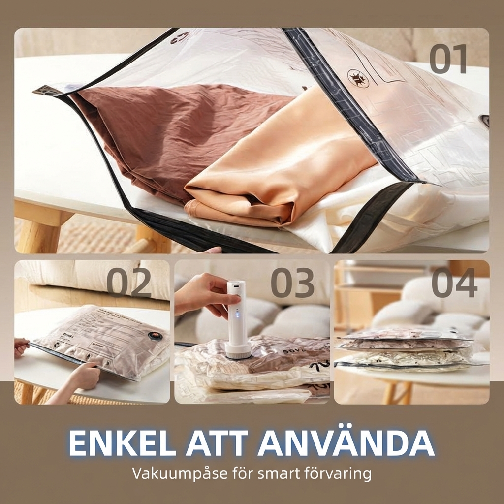 VacuGoPro™ 15 vakuumpåsar i tre storlekar + trådlös pump