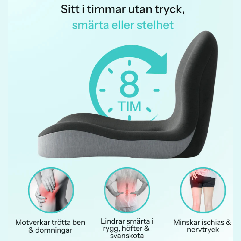 Avlastande™ Sittkudde – Lindrar smärta i ländrygg, höft & svanskota