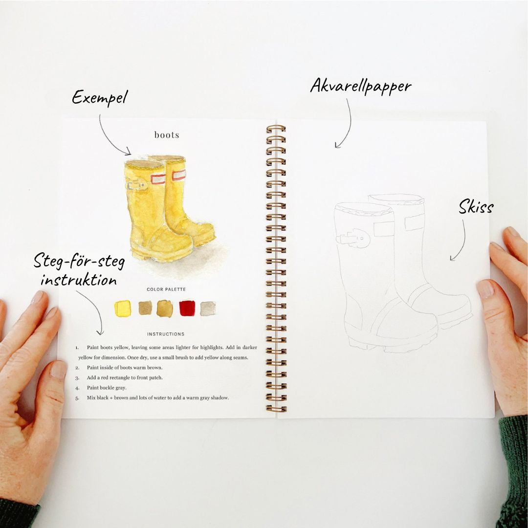 Akvarellmålarbok för avkoppling