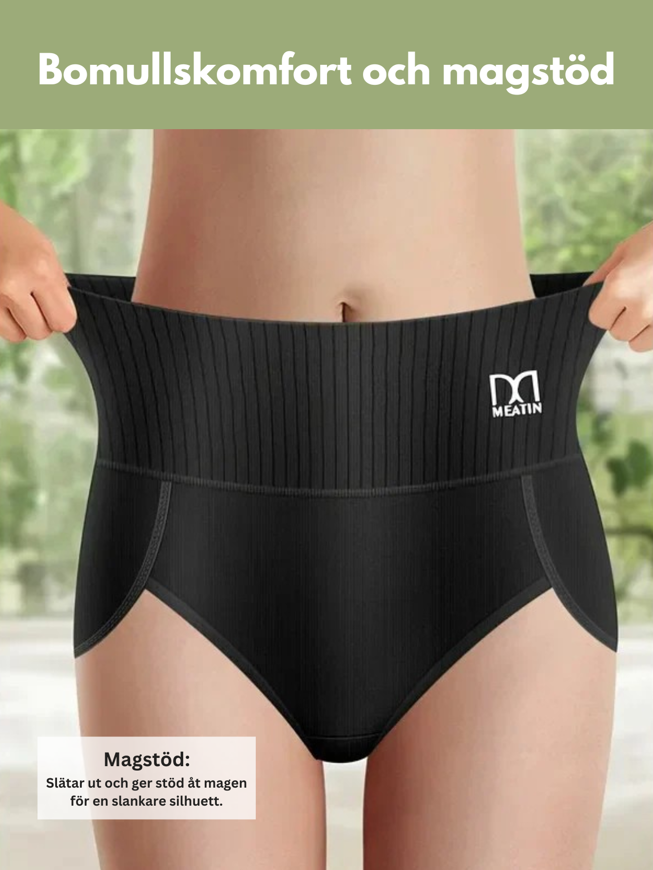 Högmidjade stretchiga underkläder för kvinnor - Mjuka bomullstrosor