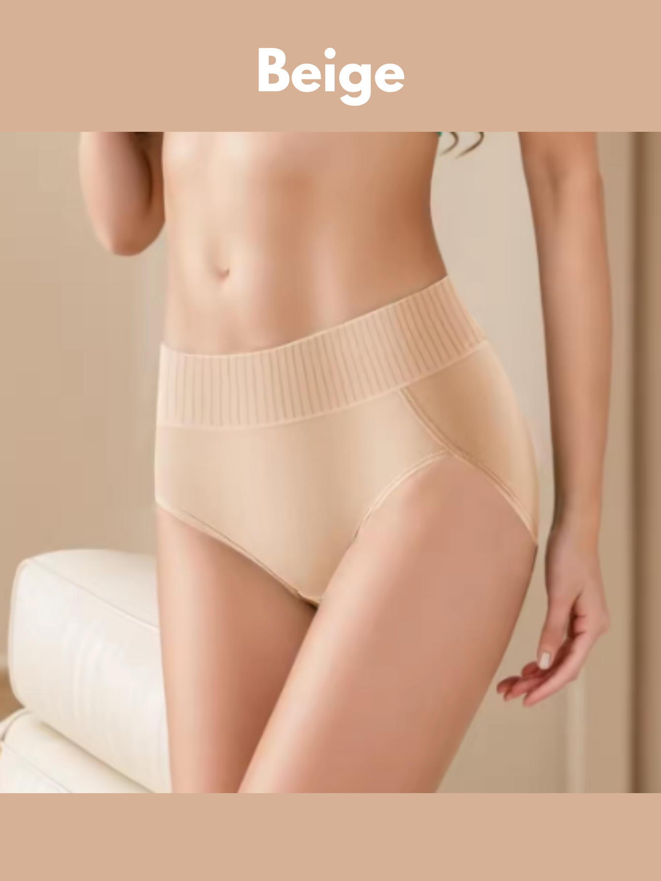 Högmidjade stretchiga underkläder för kvinnor - Mjuka bomullstrosor