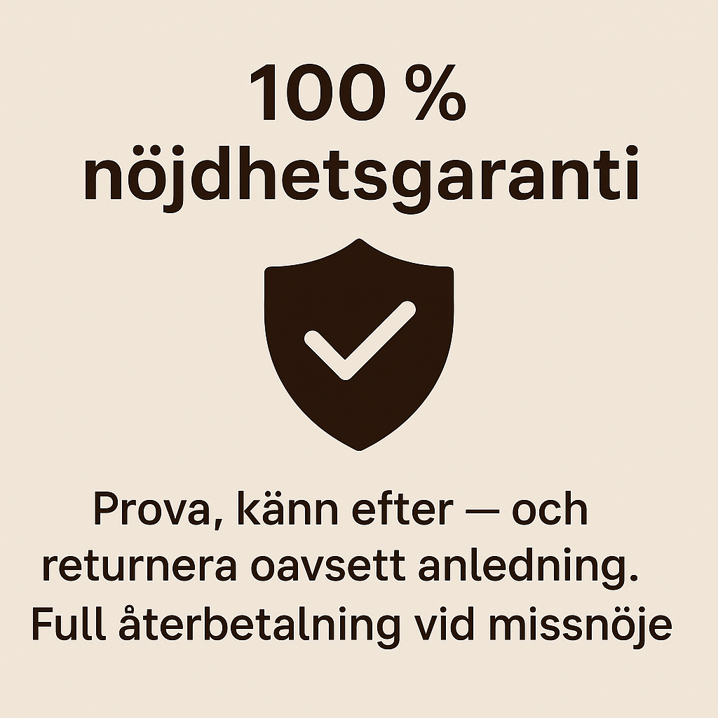 100 % nöjdhetsgaranti