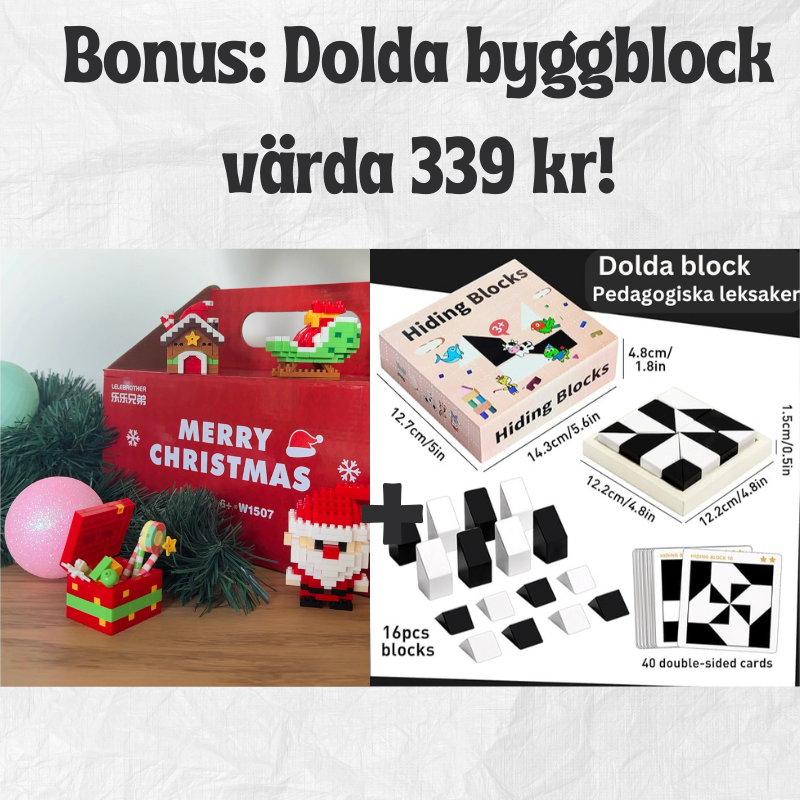 Bygg julens magi med Juleverkstan™ – 12 julfigurer + dolda byggblock (värde 339 kr)