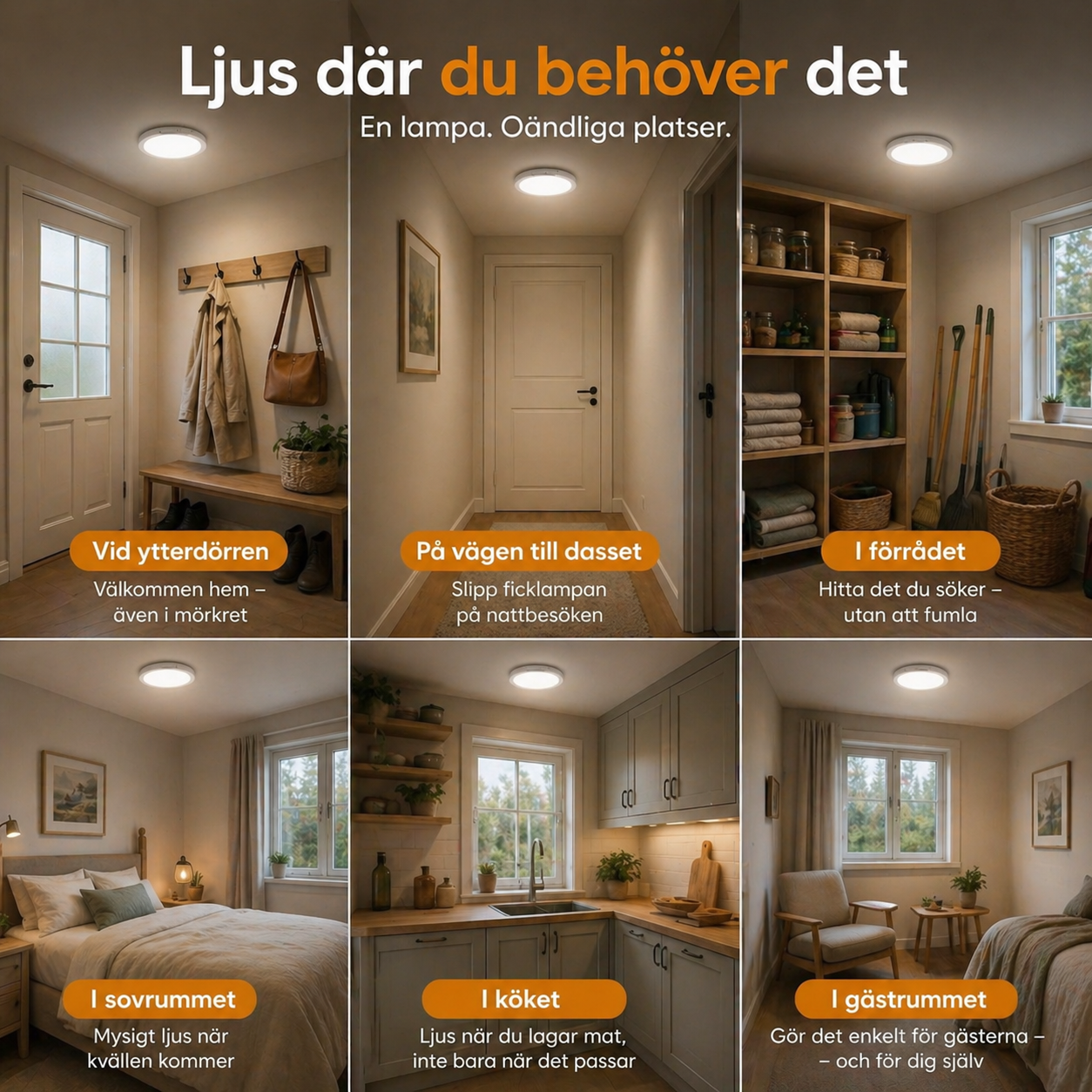 VELORA™ Sensor Taklampa (2-Pack)
