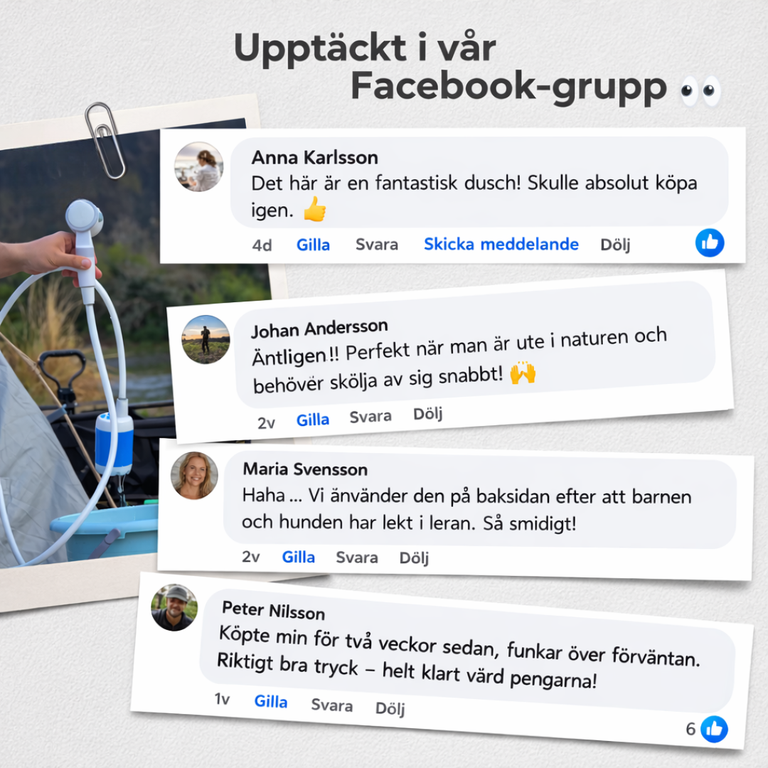 Mobilt Vattensystem: Kit med Slang & Munstycken för Trädgård, Dusch & Terrass