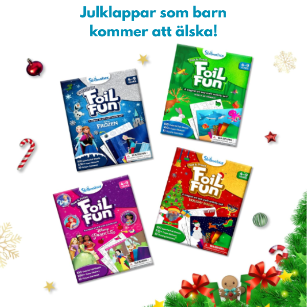 Foil Fun™ – Julpyssel utan kladd! 2-pack glittriga konst- & pysselkit för barn