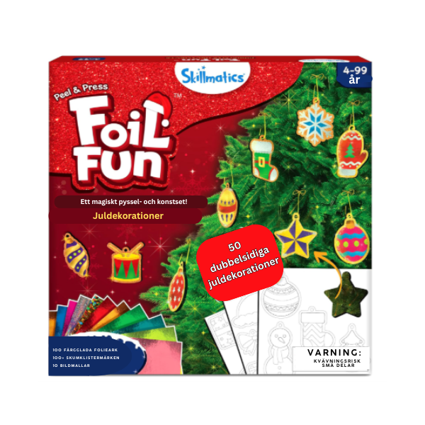 Foil Fun™ – Julpyssel utan kladd! 2-pack glittriga konst- & pysselkit för barn