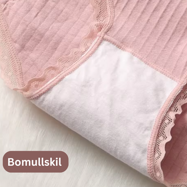 Bekväma Högmidjade Läckagesäkra Menstruationsunderkläder i Bomull