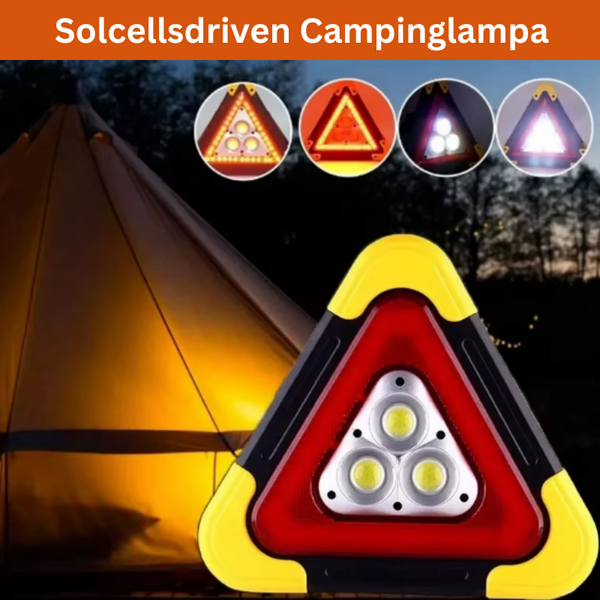 3-i-1 Solcellsdriven Varnings Triangel – Säkerhet vid Nödlägen