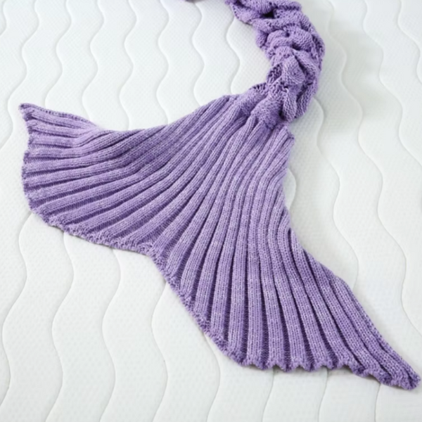 CozyMermaid Filt – Mjuk, Handstickad, Sjöjungfru Design
