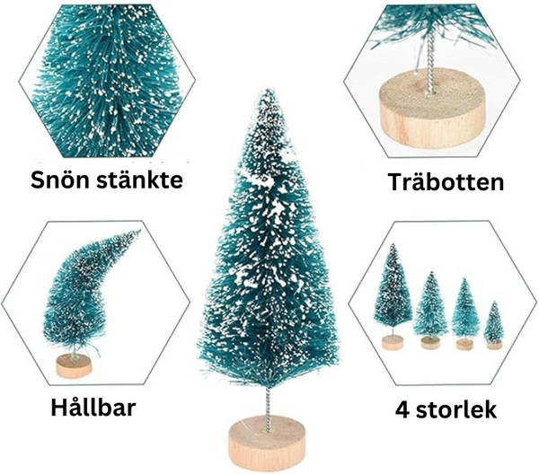 Snöklädd Julgran Set med LED-belysning – Perfekt Julpynt för Hemmet!