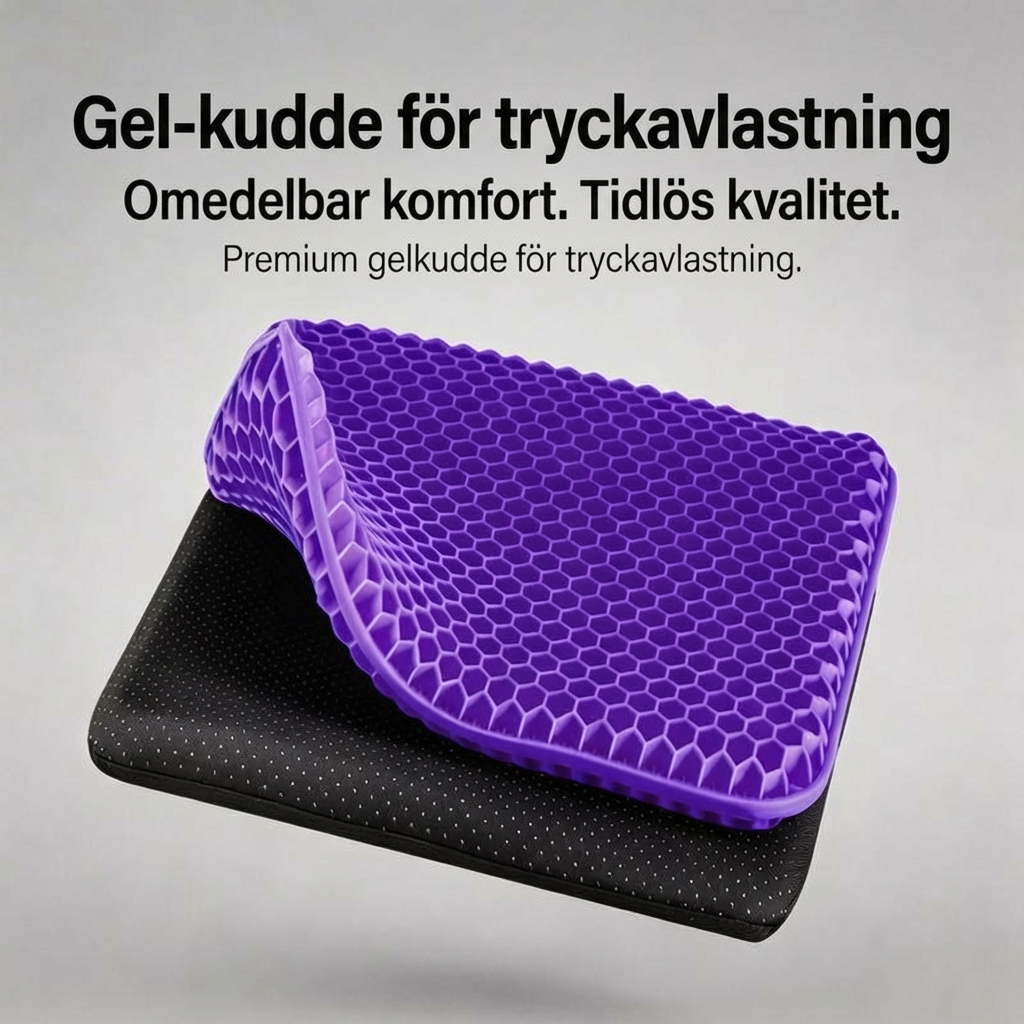 Smärtlindrande gelkudde för rygg, höfter & svanskota
