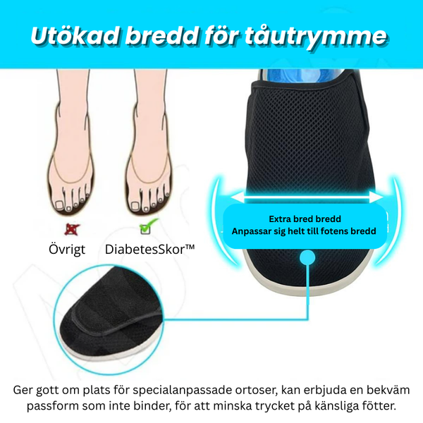 DiabetesSkor™ – För svullna och smärtsamma fötter utan tryck