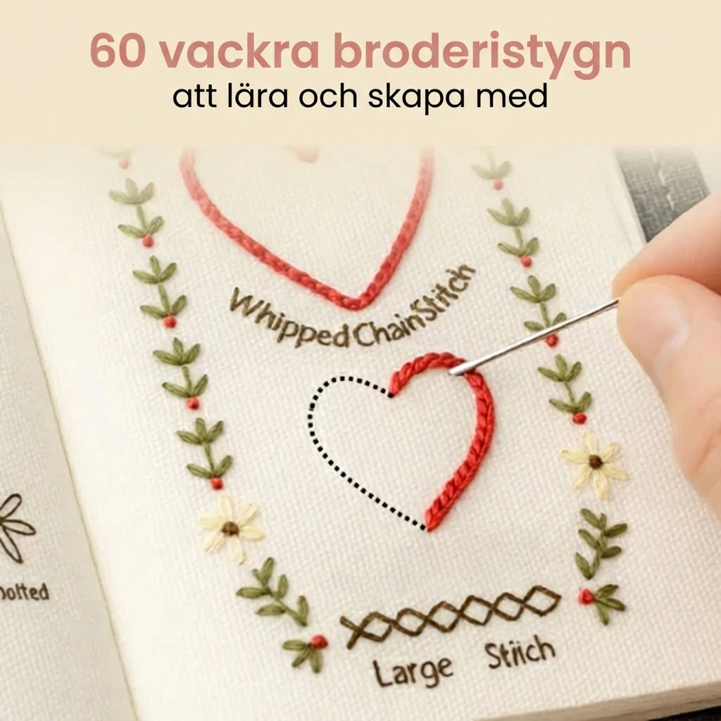 StygnBiblioteket™ Lär dig brodera steg för steg – komplett kit ingår