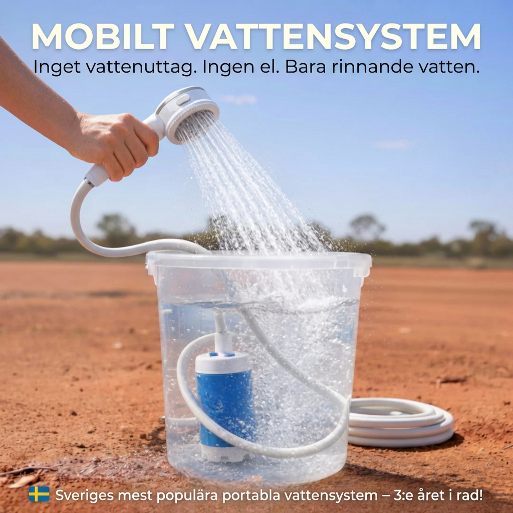 Mobilt Vattensystem: Kit med Slang & Munstycken för Trädgård, Dusch & Terrass