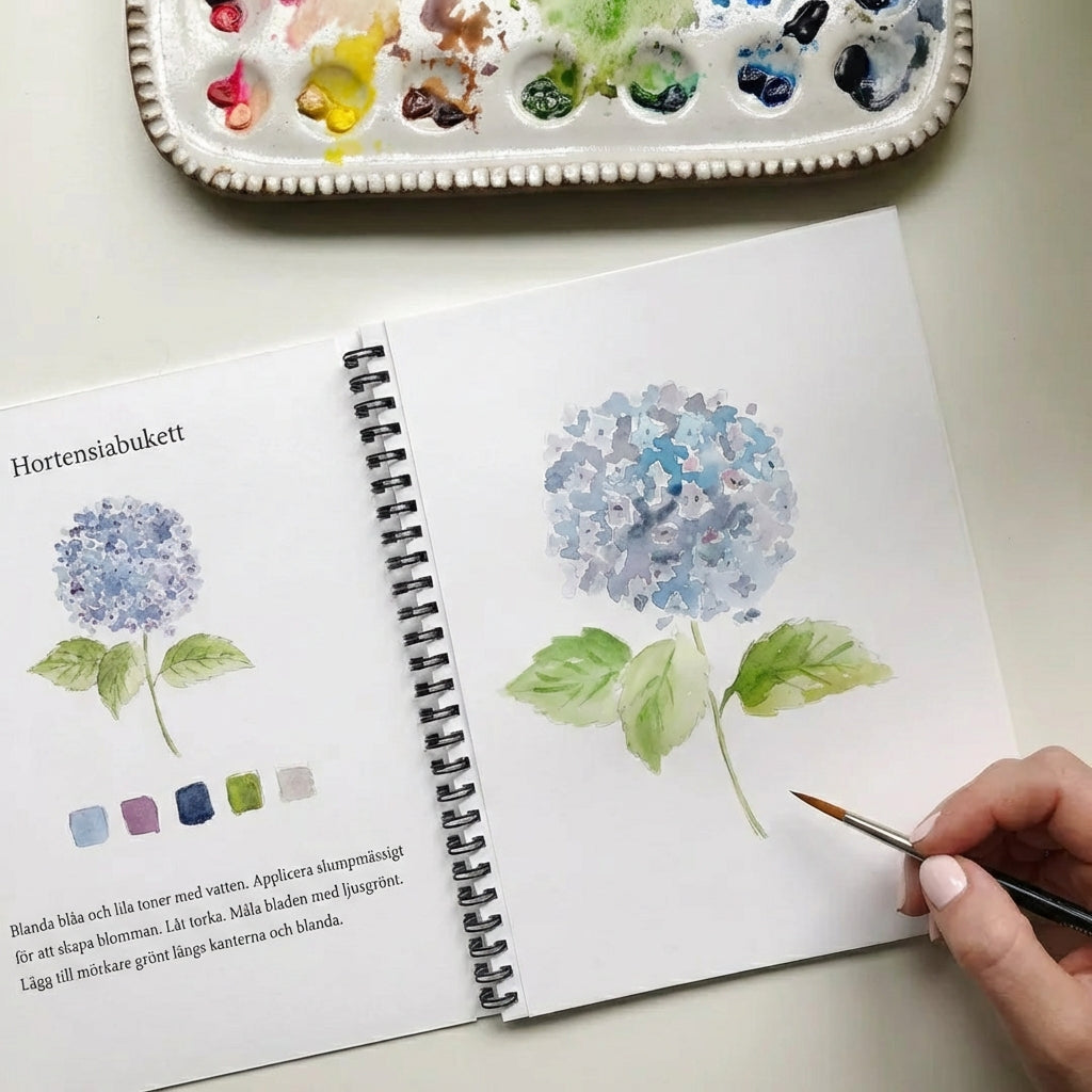 Akvarellmålarbok för avkoppling